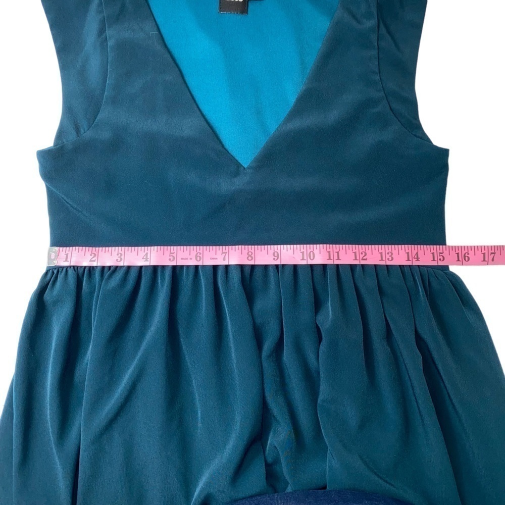 ASOS Blue-Green Teal Ruffle Hem Mini Dress - Picture 6 of 8